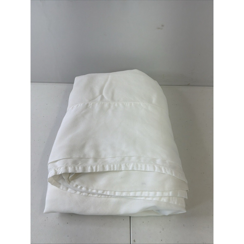 Cozy Earth Queen Flat Sheet WHITE 100% Viscose From Bamboo Preowned
